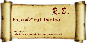 Rajcsányi Dorina névjegykártya